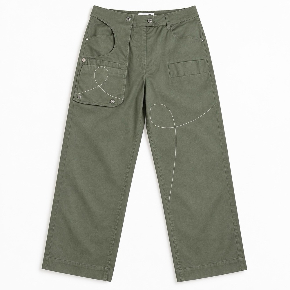 House of Sunny 70/30 Cargo Pants US 6 Olive Green Cropped Utility